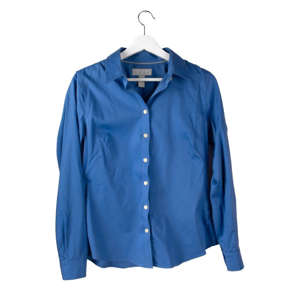 BANANA REPUBLIC Womens Shirt Long Sleeve Button Down Non-Iron Blue Cotton 8